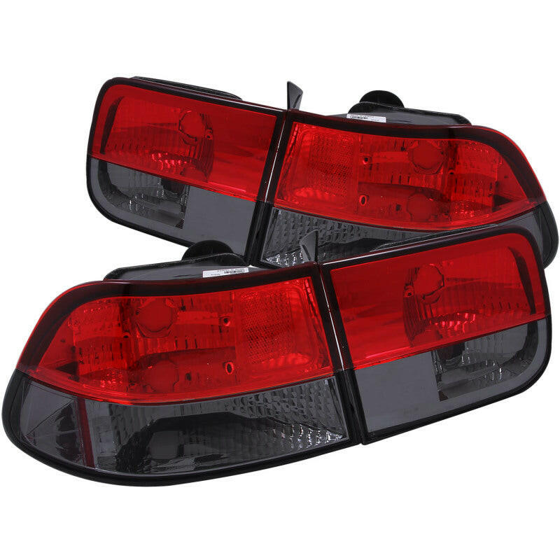 ANZO 1996-2000 Honda Civic Taillights Red/Smoke Tail Lights ANZO