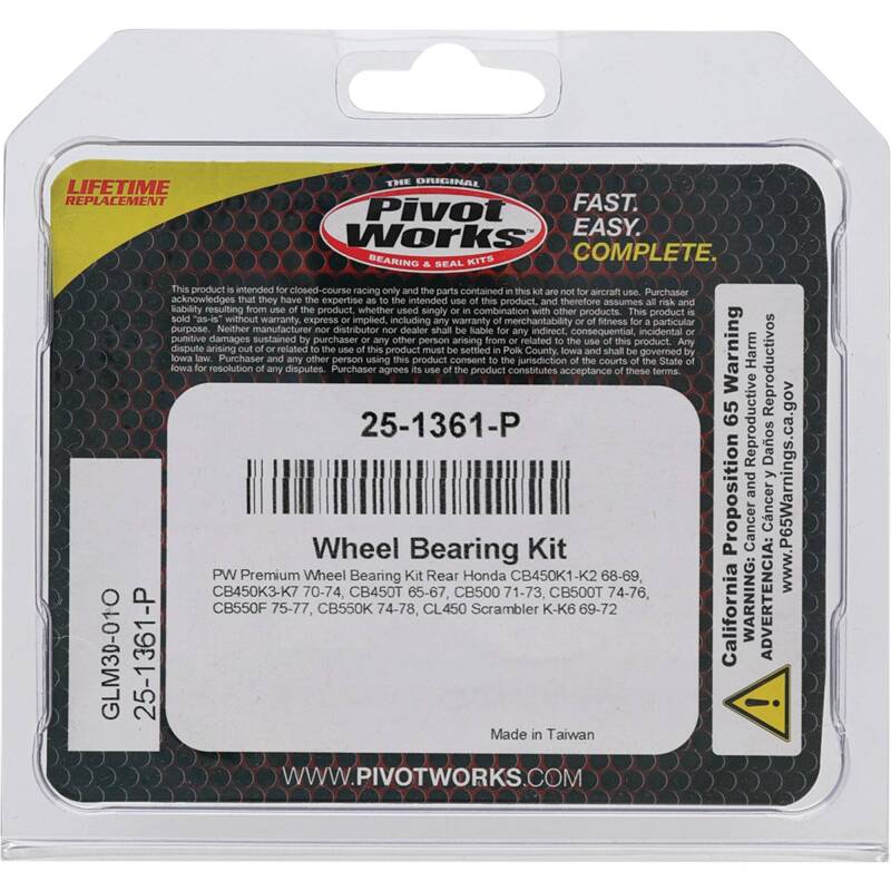 Pivot Works Honda Wheel Bearing Kit Premium Bearings Control Arms Pivot Works
