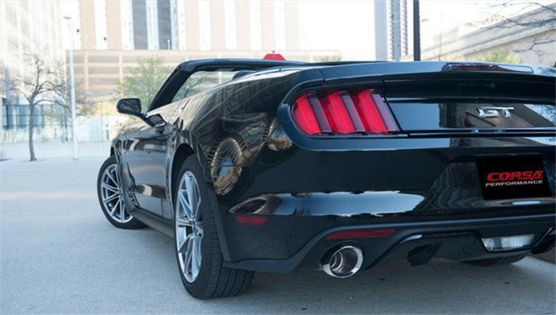 Corsa 2015-2017 Ford Mustang GT Convertible 5.0L V8 Polished Xtreme Dual Rear Exit Exhaust Catback CORSA Performance