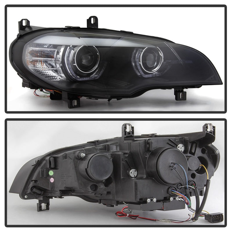 Spyder 07-10 BMW X5 E70 (HID Models Only) Projector Headlights - Black PRO-YD-BMWE7007-AFSHID-BK Headlights SPYDER