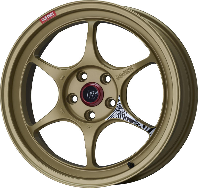 Enkei PF06 18x9in 5x114.3 BP 38mm Offset 75mm Bore Gold Wheel Wheels - Cast Enkei