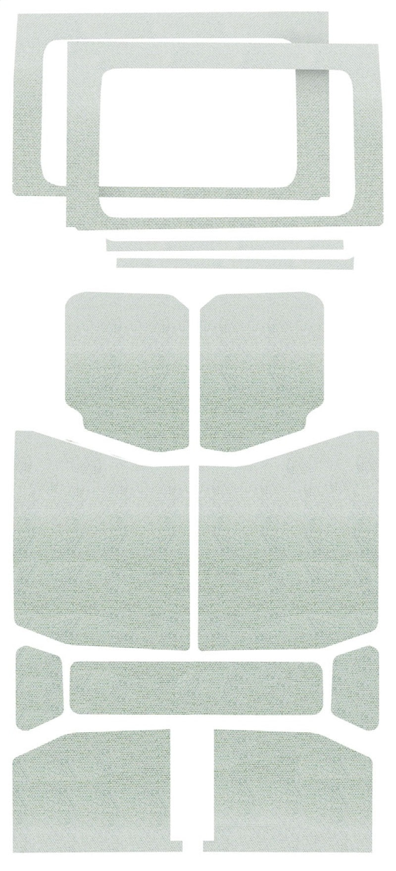 DEI 18-23 Jeep Wrangler JL 4-Door Boom Mat Complete Headliner Kit - 13 Piece - White Hard Top Accessories DEI