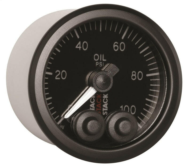 Autometer Stack Instruments Pro Control 52mm 0-100 PSI Oil Pressure Gauge - Black (1/8in NPTF Male) Gauges AutoMeter