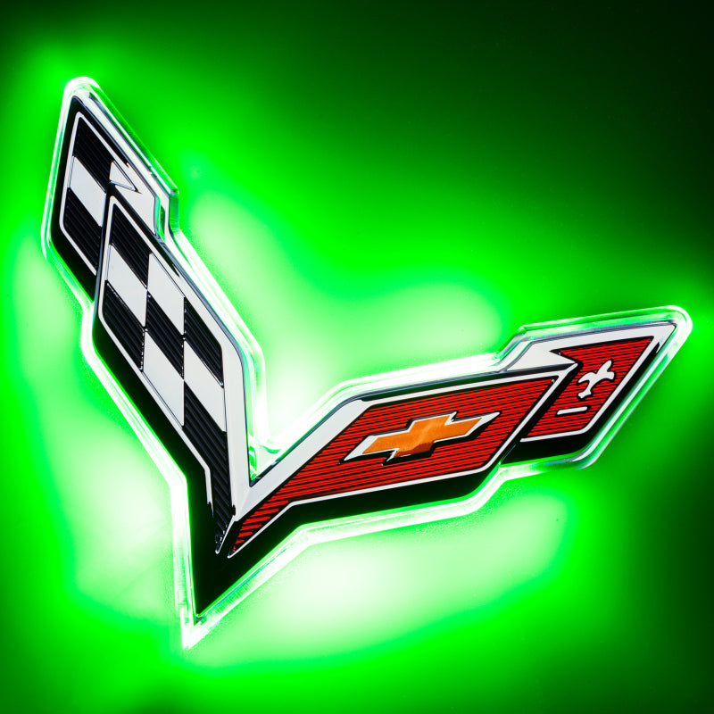 Oracle Corvette C7 Rear Illuminated Emblem - Dual Intensity - Green Light Accessories and Wiring ORACLE Lighting