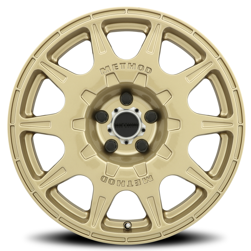 Method MR502 RALLY 17x8 +38mm Offset 5x4.5 67.1mm CB Gold Wheel Wheels - Cast Method Wheels