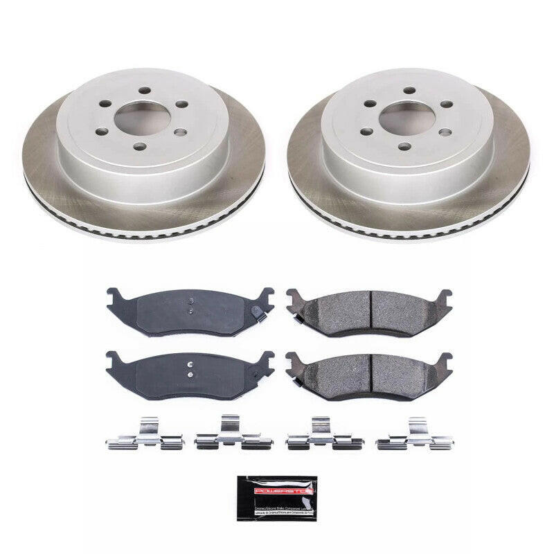Power Stop 2003 Dodge Durango Rear Semi-Coated Rotor Kit Brake Kits - Performance Blank PowerStop