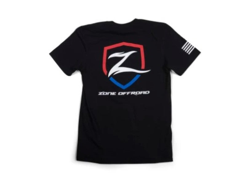 Zone Offroad Black Premium Cotton T-Shirt w/ Patriotic Zone Logos - Medium Shirts Zone Offroad