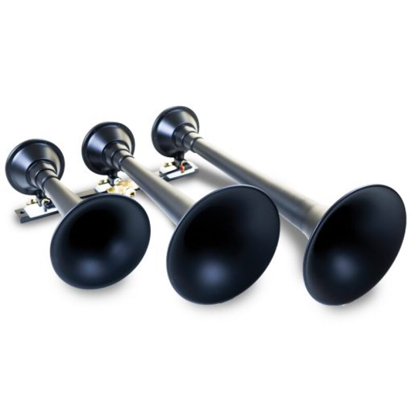 Kleinn Black Triple Horn/ 18.25In/ 14.75In/10In - XCR2.0 Coated Spun Steel Horns Kleinn Air Horns