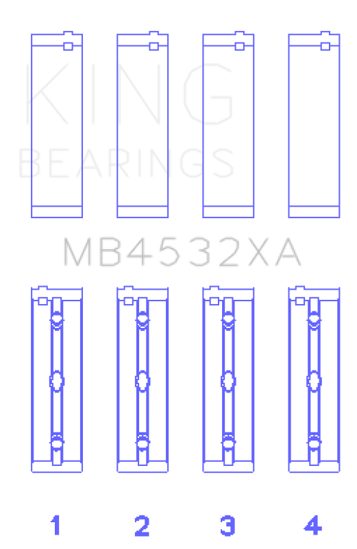 King Engine Bearings Mercedes-Benz OM 642.822/36/910/20/30/70 Main Bearing Set Bearings King Engine Bearings