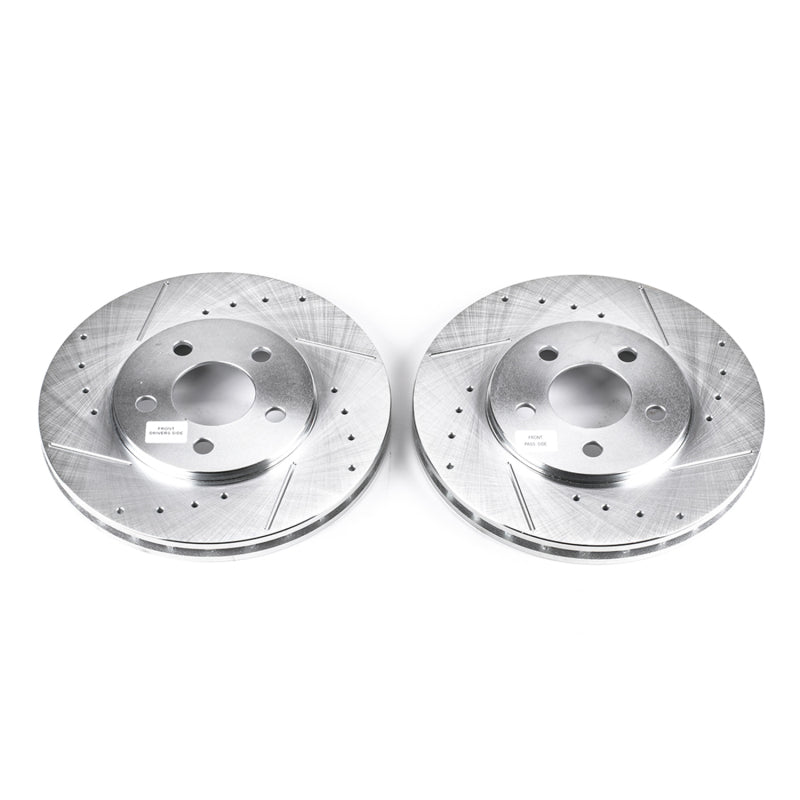 Power Stop 95-00 Chrysler Cirrus Front Evolution Drilled & Slotted Rotors - Pair Brake Rotors - Slot & Drilled PowerStop