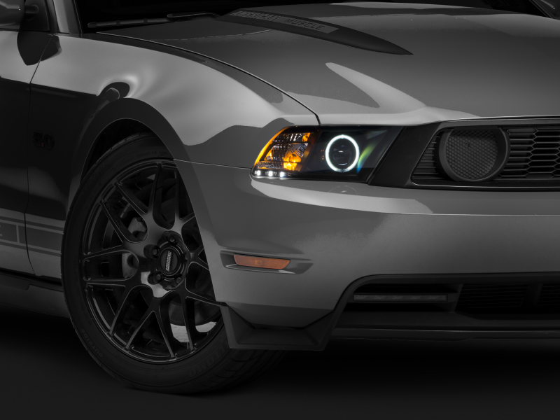 Raxiom 10-12 Ford Mustang w/ Headlights CCFL Halo Projector Headlights- Black Housing (Clear Lens) Headlights Raxiom