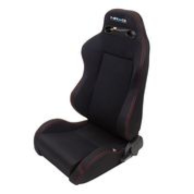 NRG Sport Seats (Pair) Type-R Cloth w/NRG Logo - Black w/Red Stitch Reclineable Seats NRG