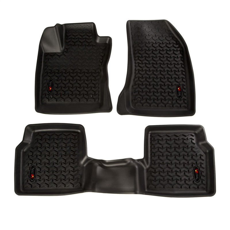 Rugged Ridge Floor Liner Front/Rear Black 2018-2019 Jeep Compass Floor Mats - Rubber Rugged Ridge