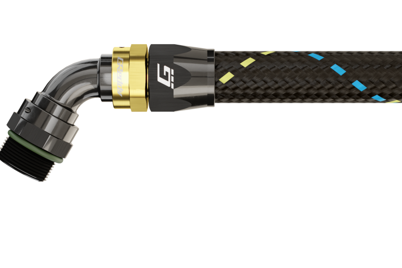 GReddy AN10 60 DEGREE ORB MALE BLACK/GOLD ANODIZED Oil Line Kits GReddy