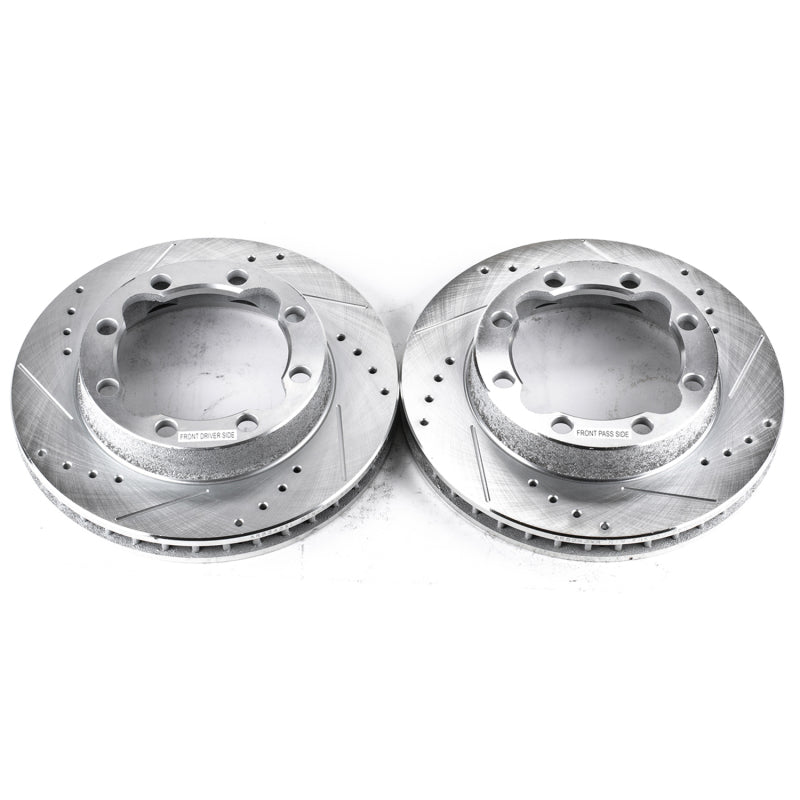 Power Stop 94-99 Chevrolet K1500 Suburban Front Evolution Drilled & Slotted Rotors - Pair Brake Rotors - Slot & Drilled PowerStop