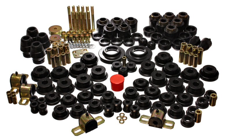 Energy Suspension 97-06 Jeep Wrangler TJ (w/ 1in Body Lift Kit) Black Hyper-Flex Master Bushing Set Bushings - Full Vehicle Kits Energy Suspension