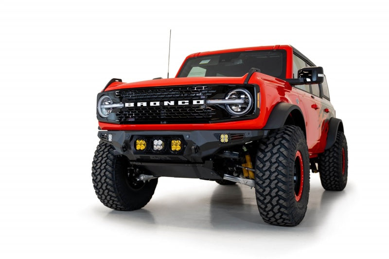Addictive Desert Designs 21-22 Ford Bronco Bomber Front Bumper (w/ 3 Baja Designs LP4 Mounts) Bumpers - Steel Addictive Desert Designs
