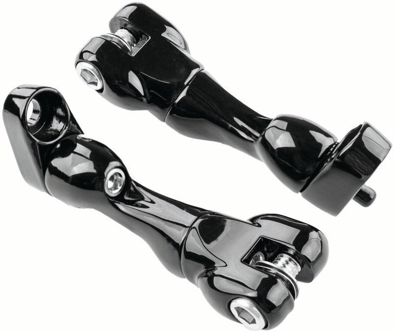 Kuryakyn Adjustable Passenger Peg Mount 93 and Up Touring Gloss Black Footpegs Kuryakyn