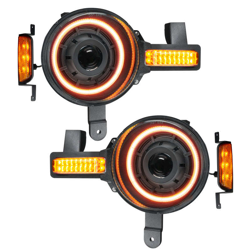 Oracle 2021+ Ford Bronco Oculus Bi-LED Projector Headlights - Amber/White Switchback Headlights ORACLE Lighting
