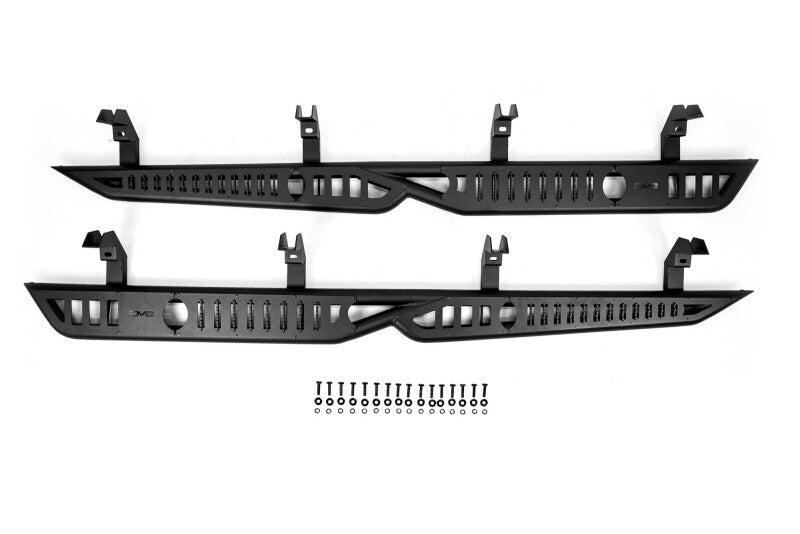 DV8 Offroad 19-24 GMC Sierra 1500 Crew Cab OE Plus Side Steps - Black Steel Side Steps DV8 Offroad