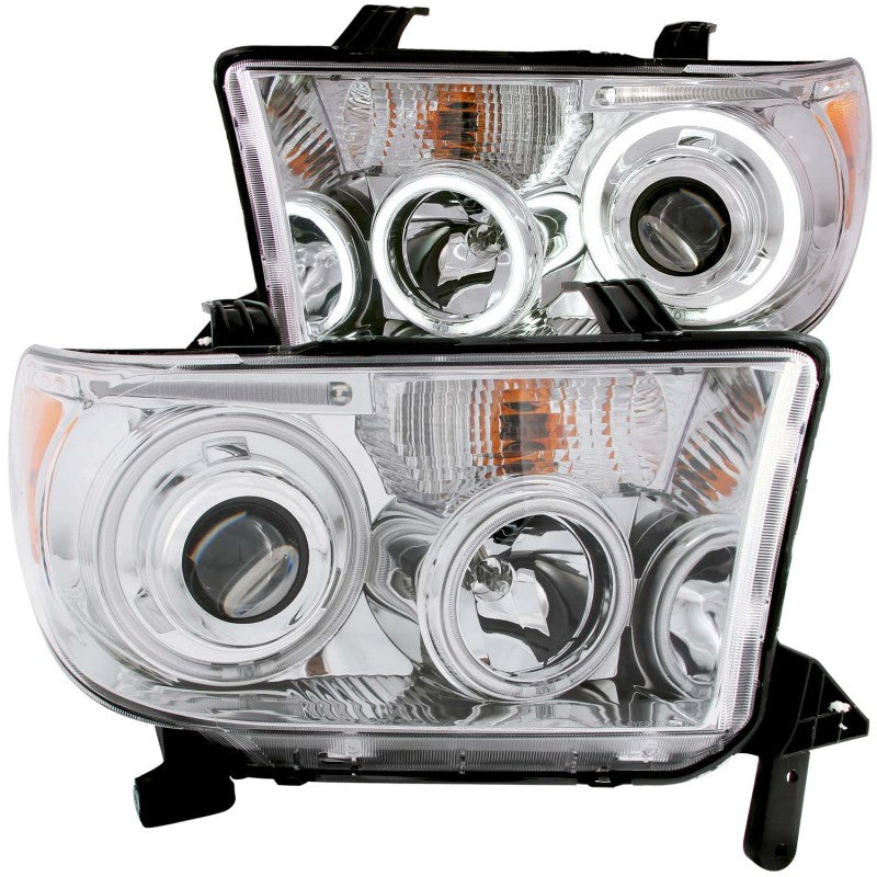 ANZO 2007-2013 Toyota Tundra Projector Headlights w/ Halo Chrome (CCFL) Headlights ANZO