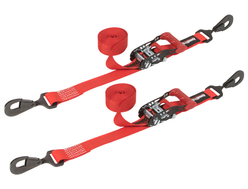 SpeedStrap 1 1/2In x 10Ft Ratchet Tie-Down (2 Pack) - Red Cargo Tie-Downs SpeedStrap