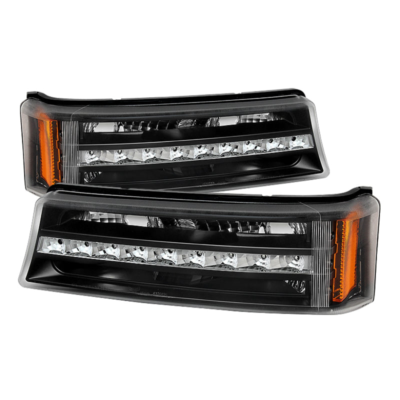 xTune Chevy Silverado 03-06 / Avalanche 02-06 LED Bumper Lights Black CBL-JH-CS03-LED-BK Sidemarkers & Indicators SPYDER
