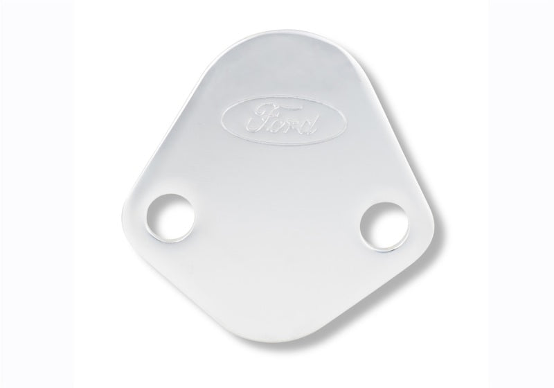 Ford Racing Ford Logo Fuel Pump Blockoff Plate - Chrome Block Off Plates Ford Racing