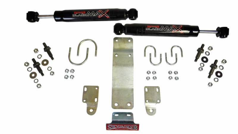 Skyjacker 2007-2017 Jeep Wrangler (JK) (Use w/ OEM Tie Rods) Dual Steering Damper Kit w/ Black Max Steering Dampers Skyjacker
