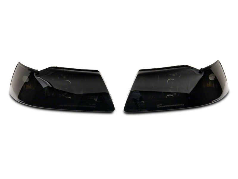 Raxiom 99-04 Ford Mustang Axial Series OEM Style Replacement Headlights- Black Housing (Smoked Lens) Headlights Raxiom