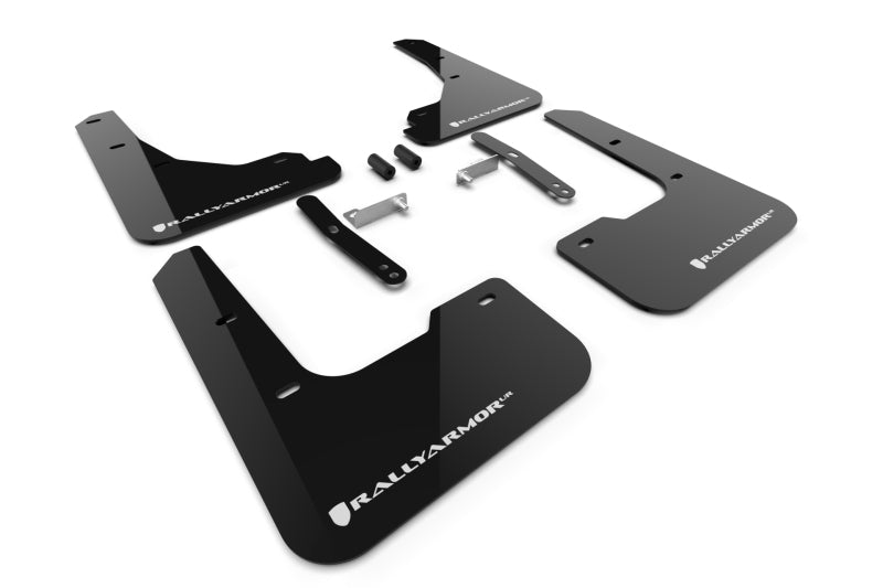 Rally Armor 24-25 Hyundai Elantra Black Mud Flap White Logo Mud Flaps Rally Armor