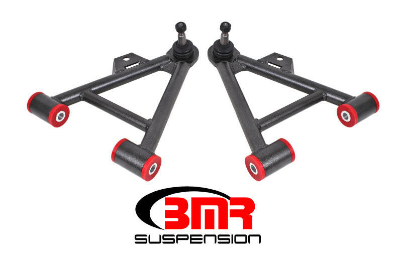 BMR 79-93 Mustang Lower Non-Adj. A-Arms (Coilover Only) w/ Tall Ball Joint (Poly) - Black Hammertone Control Arms BMR Suspension