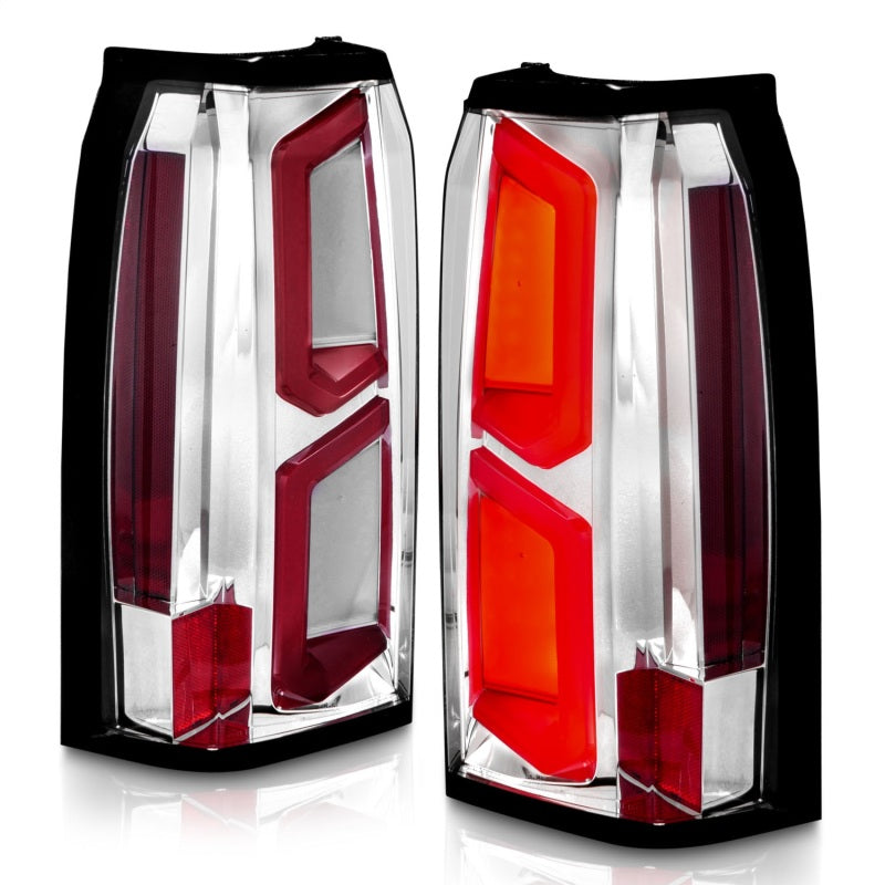 ANZO 2015-2020 Chevrolet Tahoe LED Tail Lights w/ Light Bar Chrome Housing Clear Lens Tail Lights ANZO