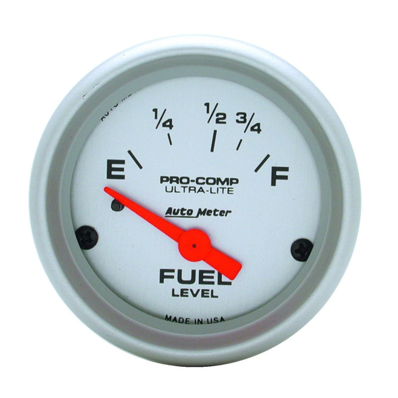 Autometer Ultra-Lite 52mm 16 OHMS Empty/158 OHMS Full Short Sweep Electronic Fuel Level Gauge Gauges AutoMeter