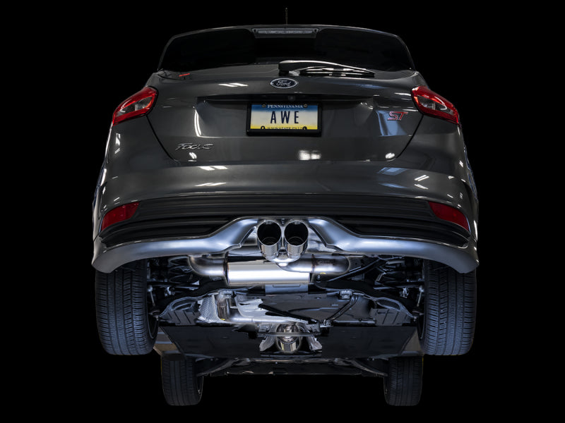 AWE Tuning Ford Focus ST Touring Edition Cat-Back Exhaust - Resonated - Chrome Silver Tips Catback AWE Tuning
