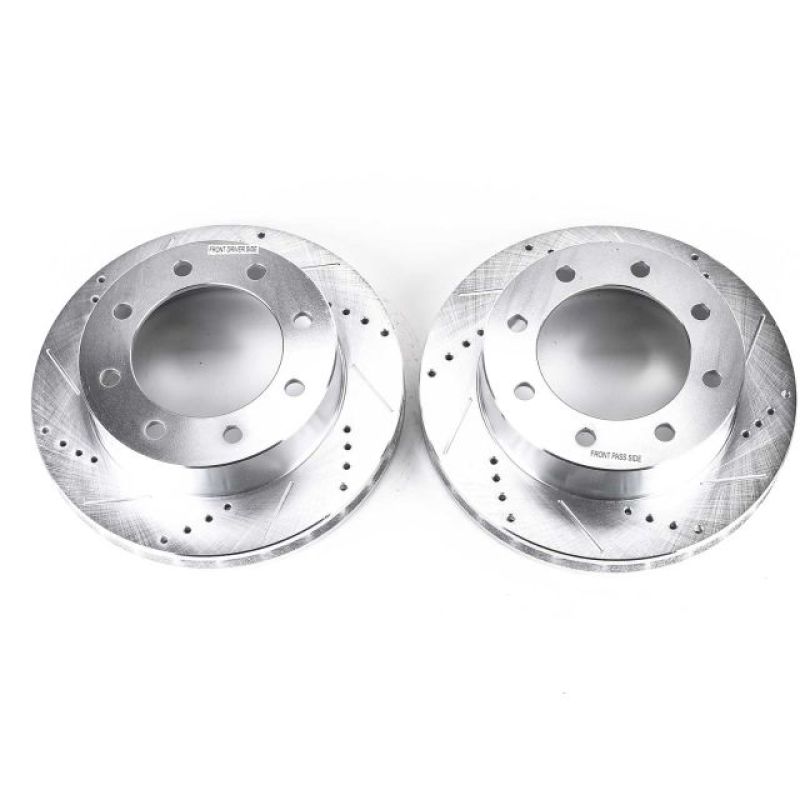 Power Stop 1999 Ford F-250 Super Duty Front Evolution Drilled & Slotted Rotors - Pair Brake Rotors - Slot & Drilled PowerStop