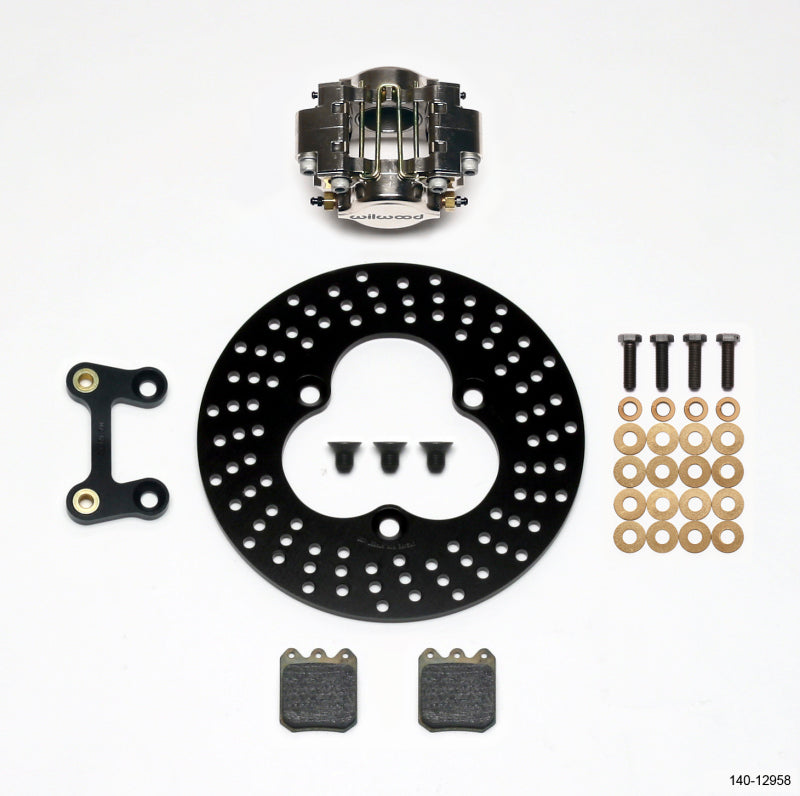 Wilwood Dynapro Single LW Left Front Kit - Midget 10.20in Aluminum Drilled Rotor Big Brake Kits Wilwood