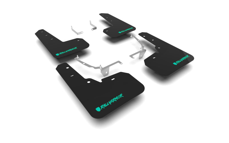 Rally Armor 13-17 Subaru Crosstrek XV Black UR Mud Flap w/Teal Altered Font Logo Mud Flaps Rally Armor