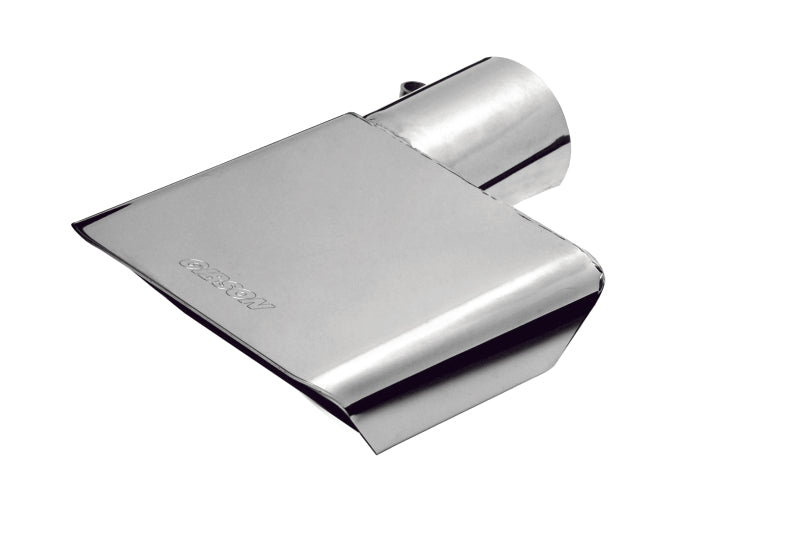 Gibson Rectangle Sport Tip - Left - 6x2.75in OD/2in Inlet/9.5in Length - Stainless Tips Gibson