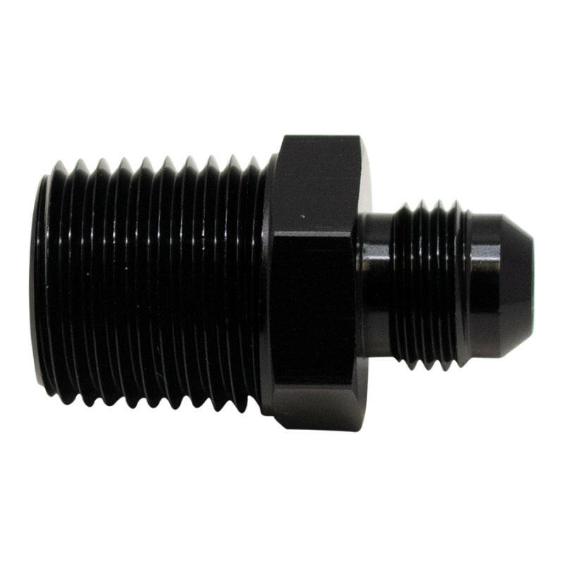 DeatschWerks 6AN Male Flare to 1/2in Male NPT Adapter - Anodized Matte Black Fittings DeatschWerks