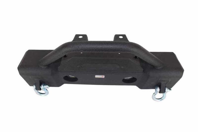 Fishbone Offroad 07-18 Jeep Wrangler JK Stubby Bumper W/Tube Guard - Black Texured Powdercoated Bumpers - Steel Fishbone Offroad