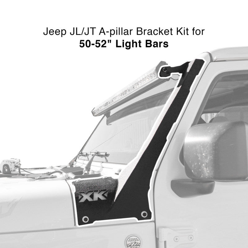 XK Glow Jeep JL JT A-pillar Bar Spacer Kit 50In Brackets XKGLOW