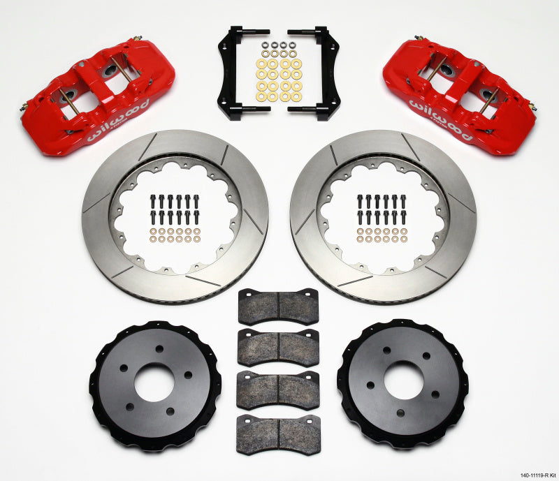 Wilwood AERO4 Rear Kit 14.00in Red 97-04 Corvette C5/Z06 05-13 C6 Big Brake Kits Wilwood