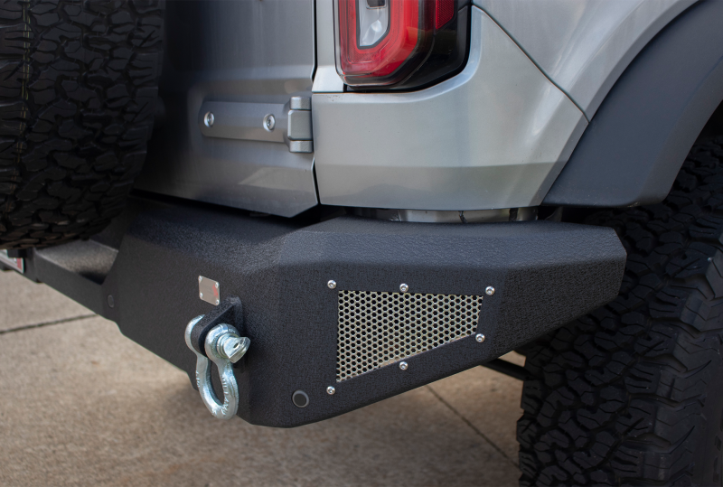 Fishbone Offroad 2021+ Ford Bronco Rear Bumper - Black Bumpers - Steel Fishbone Offroad