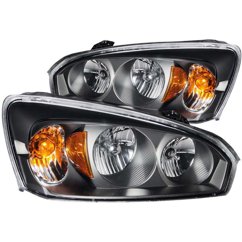 ANZO 2004-2007 Chevrolet Malibu Crystal Headlights Black Headlights ANZO