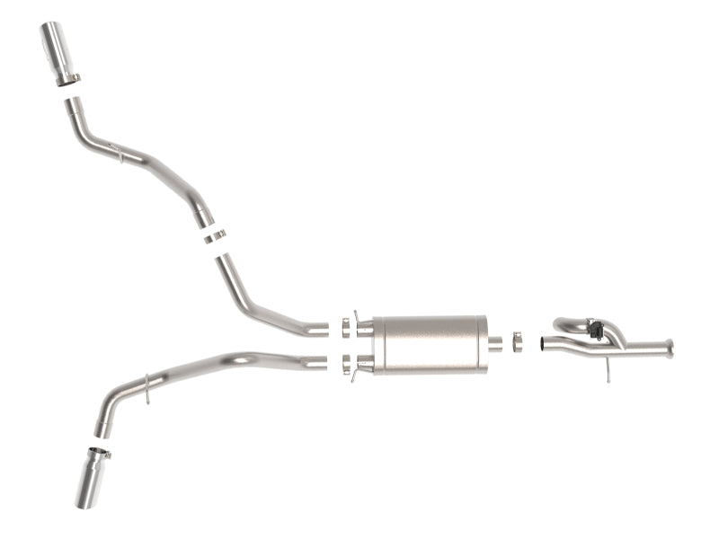 aFe Gemini XV Cat-Back Exhaust System GM Trucks 09-18 V6-4.3/V8-4.8/5.3L- Cut-Out Polished Catback aFe