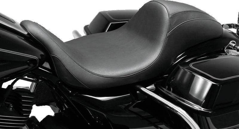 Mustang 08-21 Harley Electra Glide, Rd Glide, Rd King, Str Glide Hightail Fastback 1PC Seat - Black One-Piece Motorcycle Seats Mustang Motorcycle