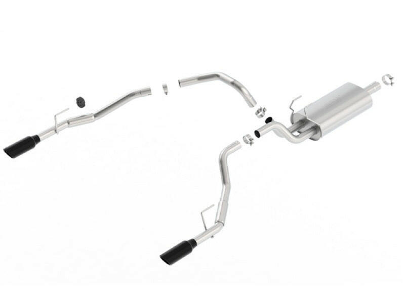 Borla 09-17 Ram 1500 5.7L V8 5in Single Tip Black Chrome Cat-Back Touring Exhaust Through Bumper Catback Borla