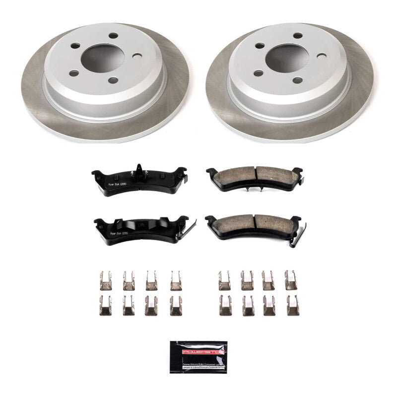Power Stop 93-98 Jeep Grand Cherokee Rear Semi-Coated Rotor Kit Brake Kits - Performance Blank PowerStop