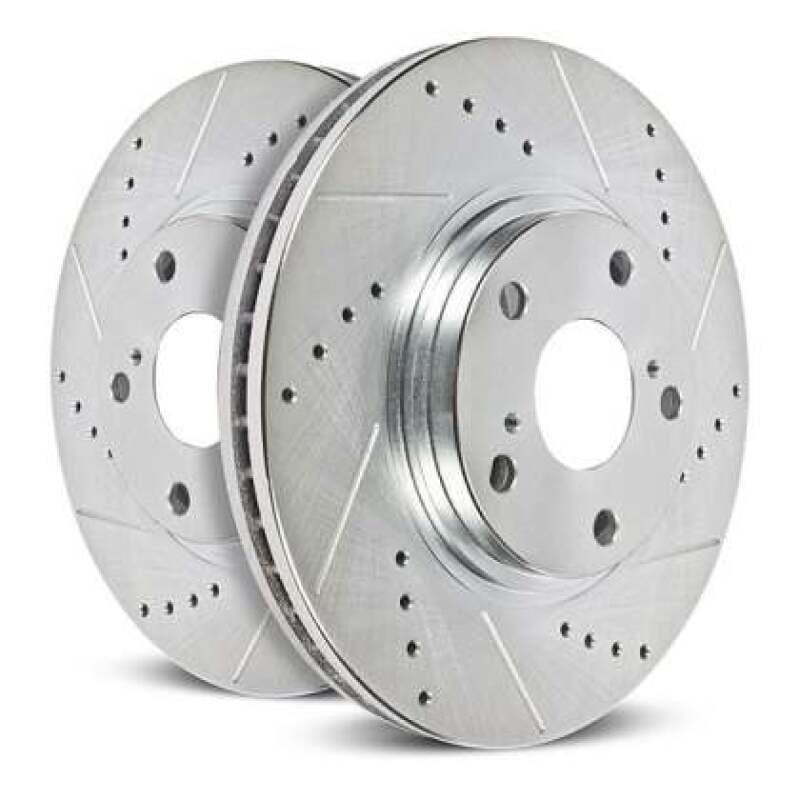 Power Stop 24-25 Ford Mustang Rear Drilled & Slotted Rotor (Pair) Brake Rotors - Slot & Drilled PowerStop